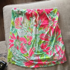 Lilly Pulitzer Pink, Green & White Strapless Tube Top